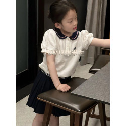 波拉bora韓國童裝甜美氣質女童Polo衫洋氣2025春夏女孩短袖T恤