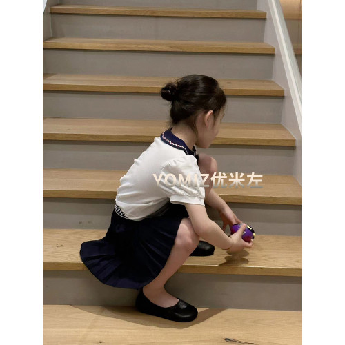波拉bora韓國童裝甜美氣質女童Polo衫洋氣2025春夏女孩短袖T恤