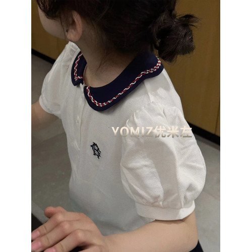 波拉bora韓國童裝甜美氣質女童Polo衫洋氣2025春夏女孩短袖T恤