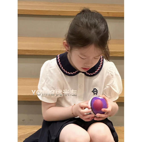 波拉bora韓國童裝甜美氣質女童Polo衫洋氣2025春夏女孩短袖T恤