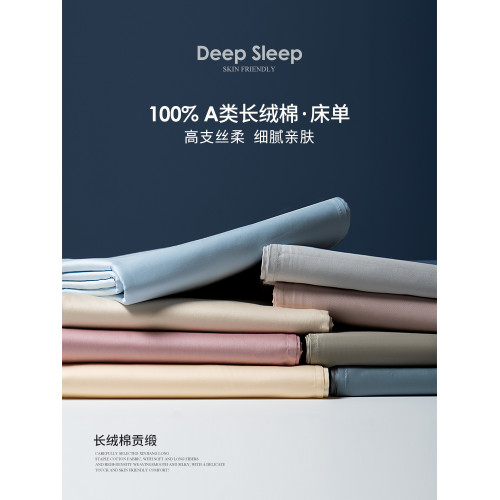 高級100SPro新長絨棉床單單件新款全棉單雙人純棉被單床笠三件套