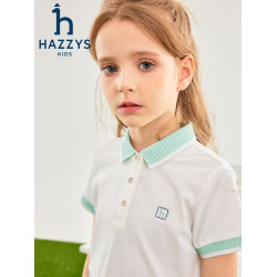 hazzys哈吉斯童裝女童連衣裙2024夏新透氣速乾輕薄乾爽polo裙