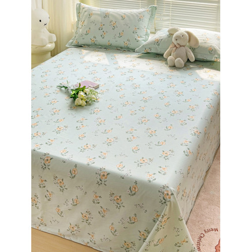 純棉床單單件100全棉清新碎花春秋夏季大床單人枕套2件套250x270