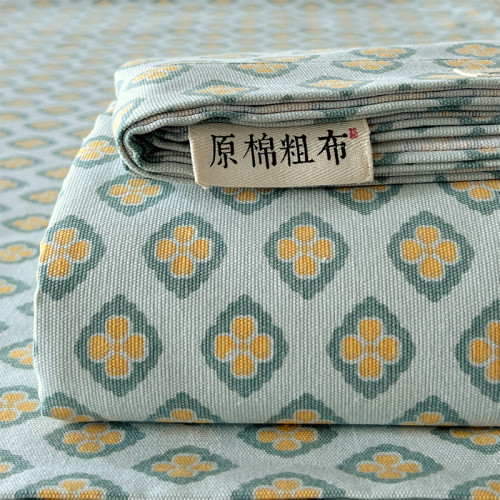 純棉老粗布床單單件夏季100全棉被單亞麻涼蓆宿舍單人床三件套男