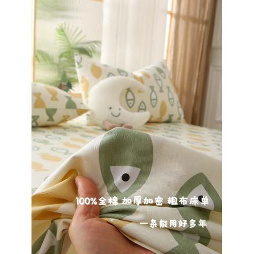100%全棉 純棉老粗布床單涼蓆加厚加密帆布被單不起球一衹魚高檔