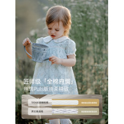 Oak Family夏季新品女童短袖連衣裙法式泡泡袖全棉府綢寶寶裙子