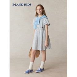 【100%棉】eland kids衣戀童裝女童連衣裙25年夏碎花公主畢業禮服