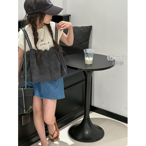 波拉bora韓國童裝女童夏裝洋氣2025女孩氣質上衣中大童短袖T恤潮