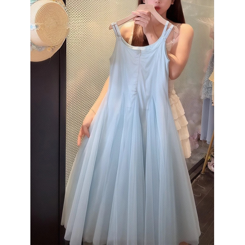女童吊帶連衣裙夏季2025新款女孩洋氣公主裙海邊度假裙子生日禮服