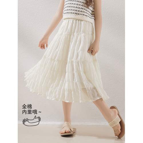 DOMIO女童半身裙2025夏季新款兒童裙子女孩公主裙洋氣中長款裙子