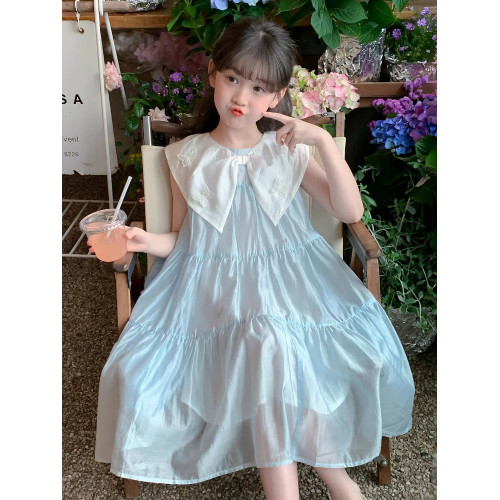 女童連衣裙2025新款童裝女孩洋氣巨好看海邊度假沙灘裙兒童公主裙
