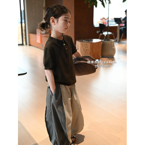 童裝女童短袖T恤2025新款洋氣兒童春夏裝上衣女孩寬松純棉Polo衫