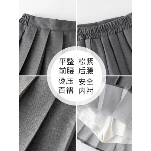 女童半身裙夏季新款兒童經典日系jk百褶裙百搭學院風時尚純色裙子