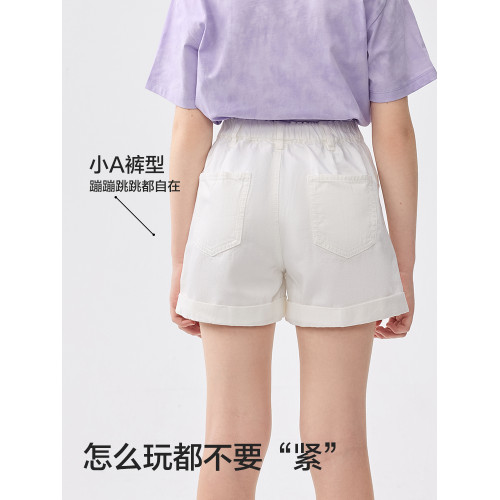 巴拉巴拉童裝兒童短褲女童2025夏裝新款全棉牛仔休閒中大童褲子