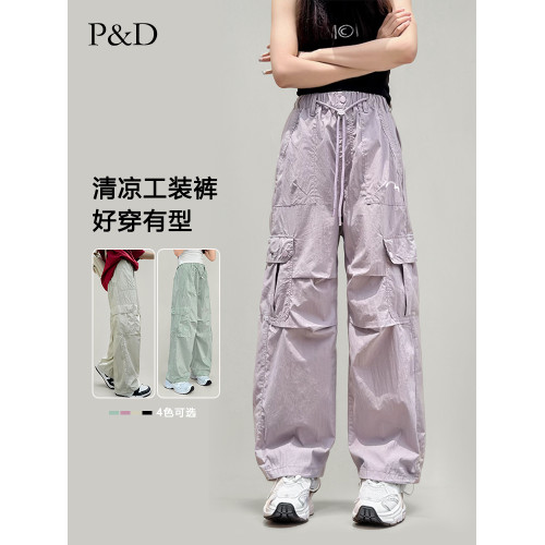 【品牌】女童褲子夏季薄款工裝褲大童初高中生夏裝褲子學生休閒褲