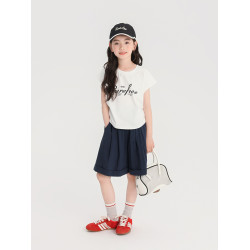 布丁哈魯童裝夏裝女童洋氣2025夏季新款女童百搭防曬涼感T恤女孩