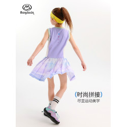 半度閒女童連衣裙夏季2025新款兒童吸溼速乾長裙夏裝女孩無袖裙子
