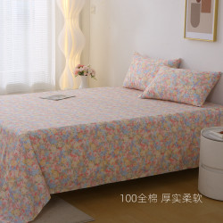 波斯玫瑰 唯美好看純棉床單單件100全棉加厚斜紋床品1.51.82.0米
