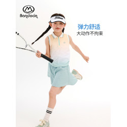半度閒女童防曬背心套裝夏裝洋氣2025新款兒童夏季運動裙褲兩件套