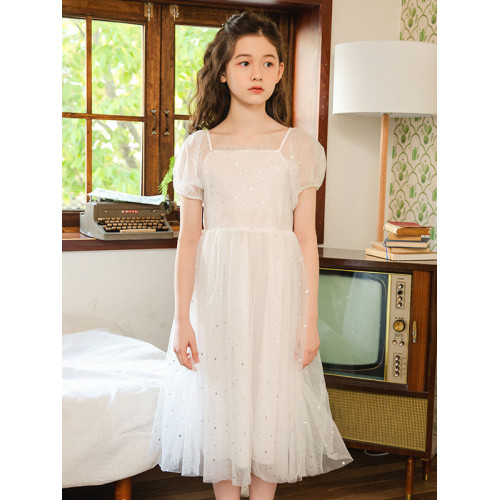 女童連衣裙夏裝2025新款洋氣夏季童裝小女孩公主裙紗裙兒童裙子夏