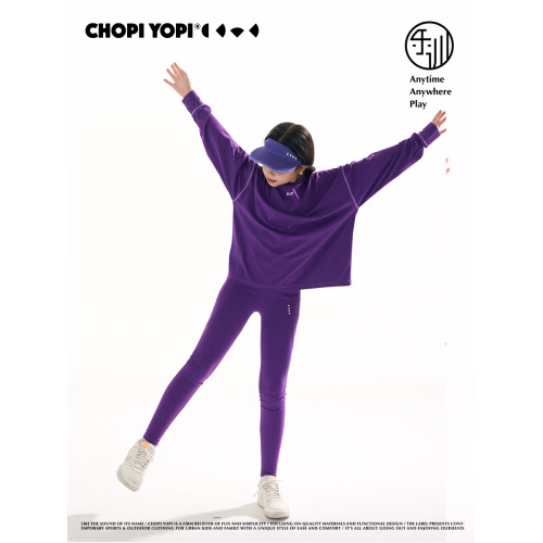 chopiyopi童裝  兒童長袖T恤夏季女童彈力親子運動戶外輕量衛衣