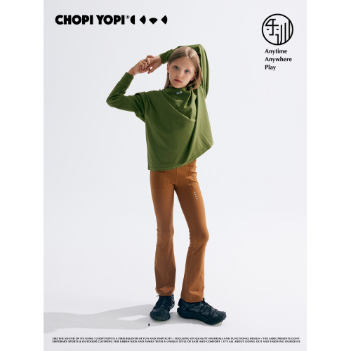 chopiyopi童裝  兒童長袖T恤夏季女童彈力親子運動戶外輕量衛衣