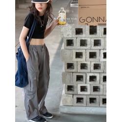 波拉bora韓國童裝女童工裝褲夏季薄款防蚊褲2025洋氣兒童褲子長褲