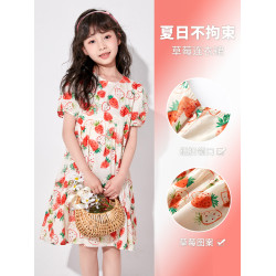女童連衣裙2025新款純棉兒童碎花裙子女大童夏裝洋氣小女孩公主裙