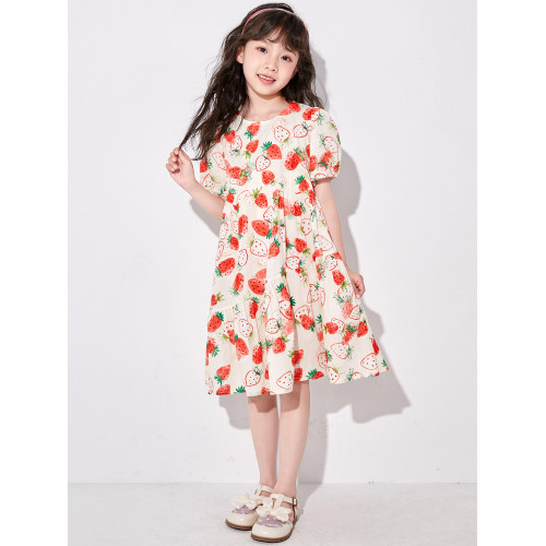 女童連衣裙2025新款純棉兒童碎花裙子女大童夏裝洋氣小女孩公主裙