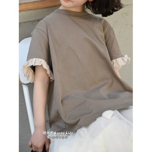 甜美女孩精緻短袖T恤2025新款女童春夏裝上衣純棉中大童淑女童裝