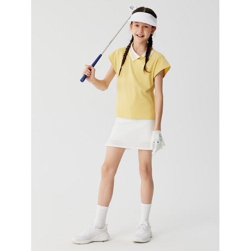 jollybean丨女童短袖POLO衫25夏季新款高爾夫不對稱領口運動上衣