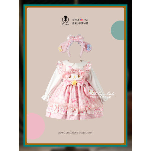 D.Bkyer美樂蒂裙子女童女孩洛麗塔生日cos衣服公主裙超好看秋裝