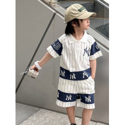 2024新款童裝翻領 Polo衫男寶休閒帥氣休閒兒童套裝男童中大童 夏