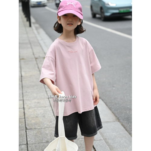 韓國童裝T恤2025夏季新款兒童短袖女童春夏上衣中大童半袖純棉