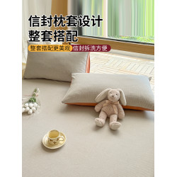 簡約ins純棉水洗棉床單單件全棉100宿舍純色被單人枕套床上三件套