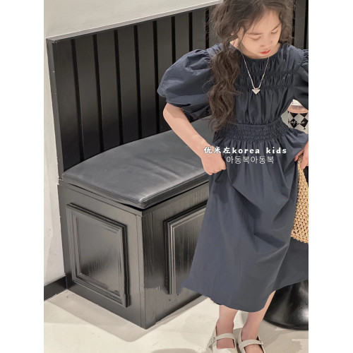 波拉bora韓國童裝女童連衣裙洋氣2025新款兒童夏裝裙子公主裙長裙