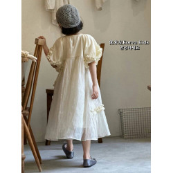 童裝女童連衣裙2025新款洋氣兒童夏裝裙子女孩公主裙長裙泡泡袖