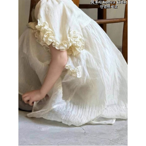 童裝女童連衣裙2025新款洋氣兒童夏裝裙子女孩公主裙長裙泡泡袖