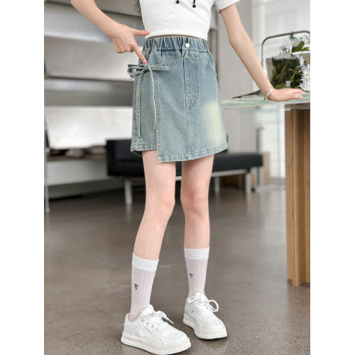 女童牛仔短褲2025新款夏裝洋氣女孩中大童百搭韓版夏季薄款褲裙潮