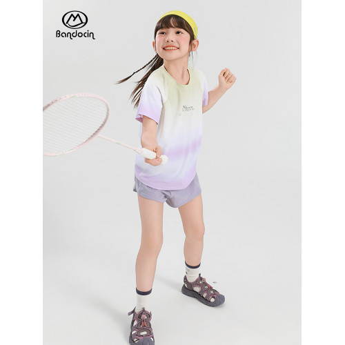 半度閒女童夏裝薄款假兩件運動褲洋氣中大童2025新款兒童夏季短褲