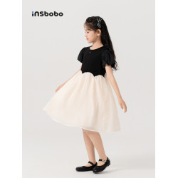 女童連衣裙兒童公主裙新款好看生日禮服洋氣時髦童裝黑色女孩裙子