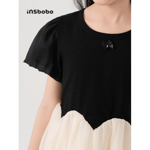 女童連衣裙兒童公主裙新款好看生日禮服洋氣時髦童裝黑色女孩裙子