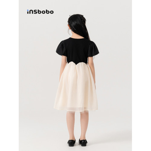 女童連衣裙兒童公主裙新款好看生日禮服洋氣時髦童裝黑色女孩裙子
