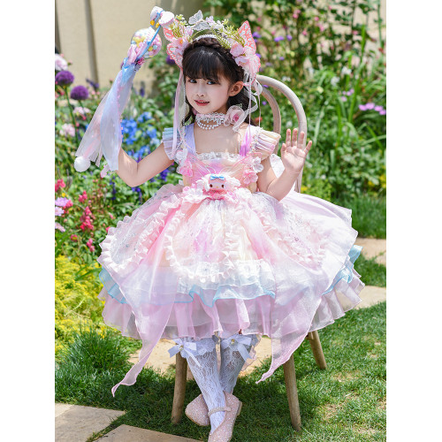 女童洛麗塔公主裙夏裝吊帶禮服兒童生日美樂蒂連衣裙女孩夏季裙子