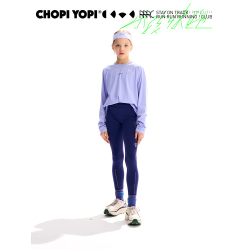 chopiyopi【彈跳皮】女童印花速乾運動打底褲夏季新款高彈瑜伽褲
