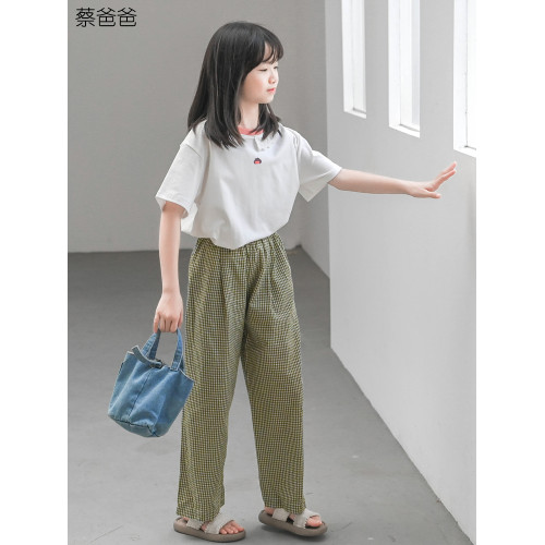 蔡爸爸童裝卡通t恤夏裝女童超好看t恤花邊領白色上衣070+163+991