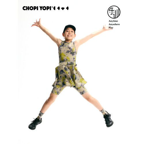 chopiyopi【薄荷皮】女童紥染速乾騎行褲新款防曬涼感打底五分褲