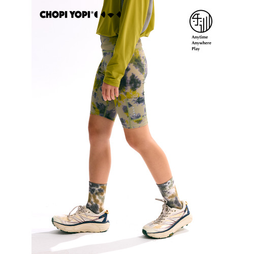 chopiyopi【薄荷皮】女童紥染速乾騎行褲新款防曬涼感打底五分褲