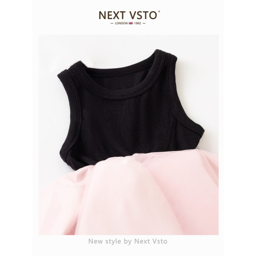 英國NEXT VSTO女童法式芭蕾公主裙夏裝高級感兒童生日禮服背心裙