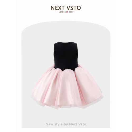 英國NEXT VSTO女童法式芭蕾公主裙夏裝高級感兒童生日禮服背心裙